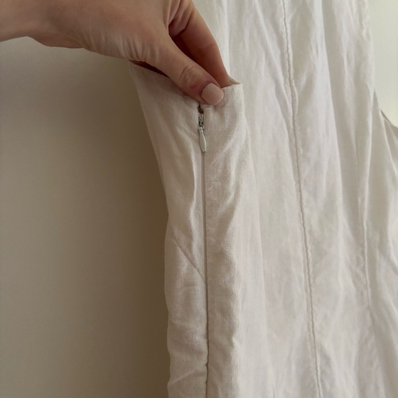 Abercrombie & Fitch Linen Blend Mini Shift Dress White Size M Tall - Picture 10 of 11